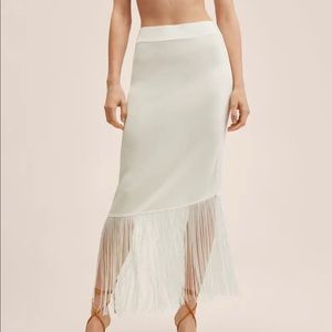 Mango fringe skirt beige